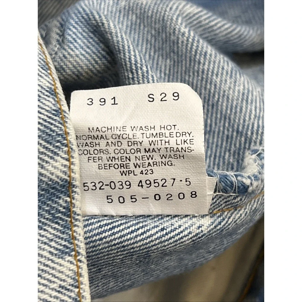 Levis 505 Jeans Mens 30x32 (29x30.5) Acid Wash Vintage 80/90's USA red tab Read!